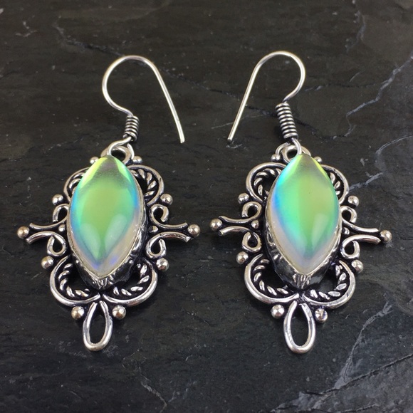 Sim Rainbow Topaz Hook Dangle Earrings - Picture 5 of 10